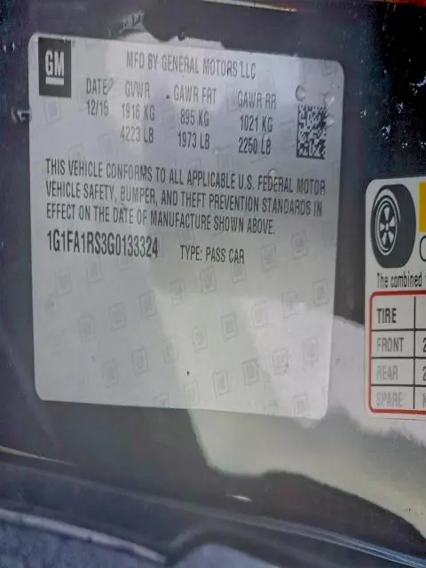 2016 CHEVROLET CAMARO LT  