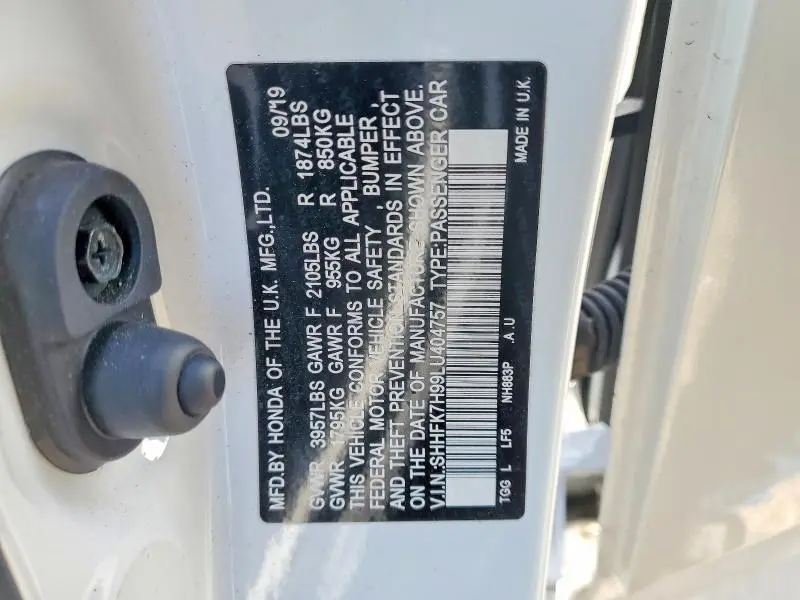 2020 HONDA CIVIC SPORT TOURING  