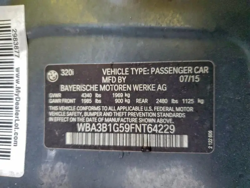 2015 BMW 320 I  