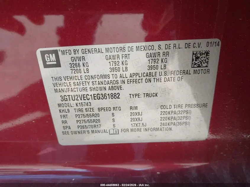 2014 GMC SIERRA 1500 SLT