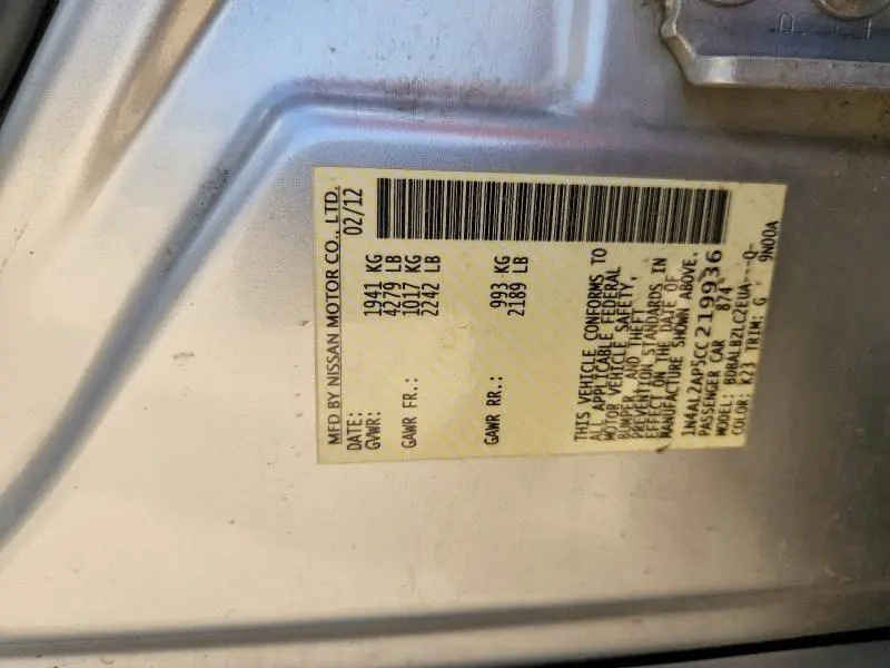 2012 NISSAN ALTIMA 2.5  