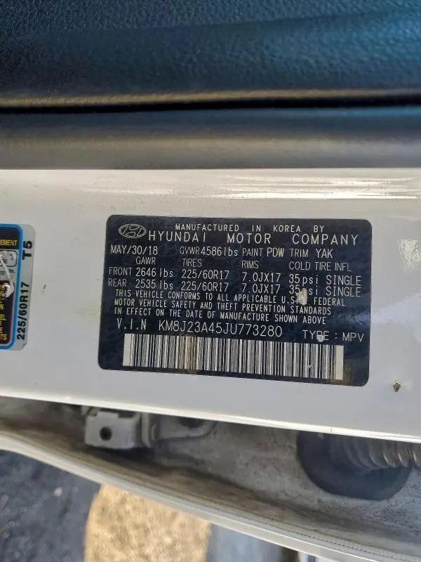 2018 HYUNDAI TUCSON SE  