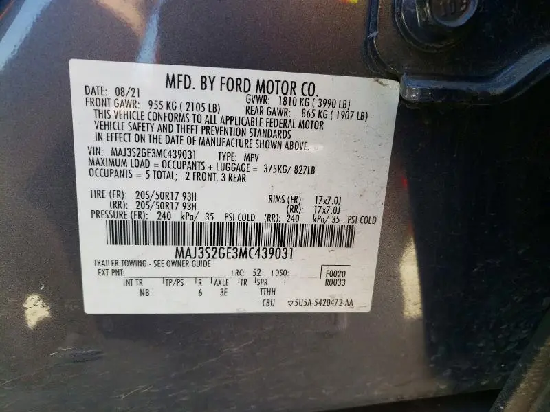 2021 FORD ECOSPORT SE  
