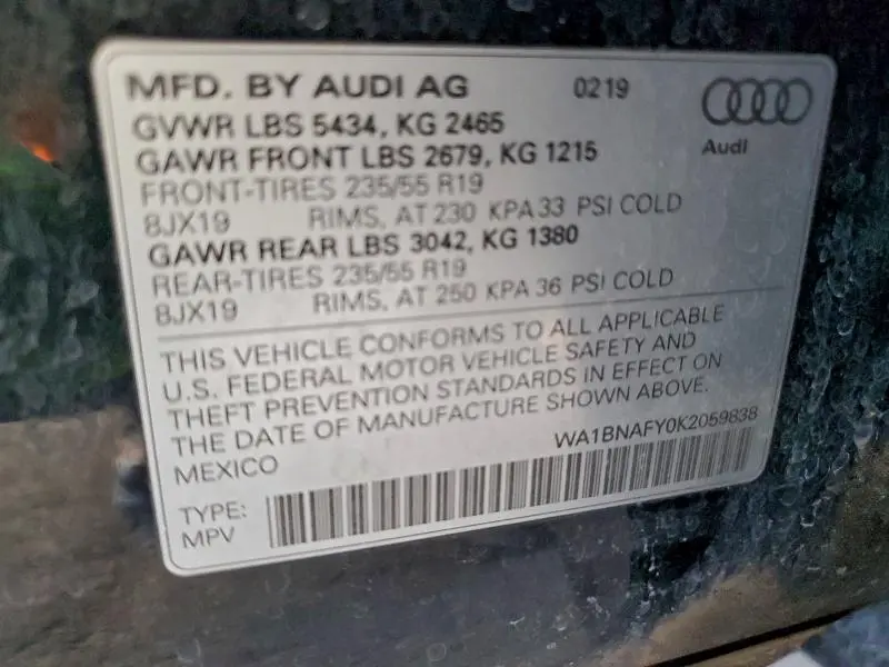 2019 AUDI Q5 PREMIUM PLUS  