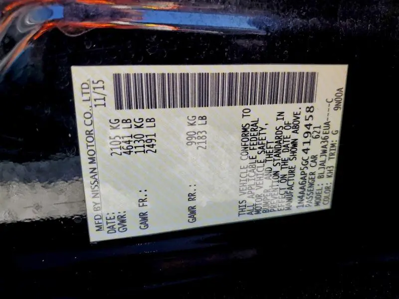 2016 NISSAN MAXIMA 3.5S  