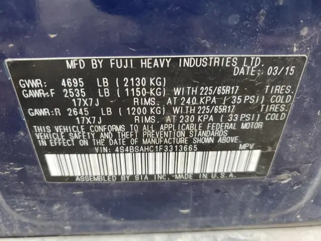 2015 SUBARU OUTBACK 2.5I PREMIUM  