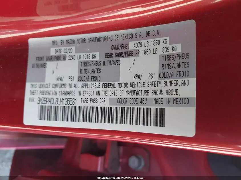 2020 MAZDA MAZDA3 PREFERRED PACKAGE
