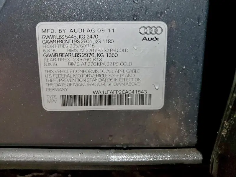 2012 AUDI Q5 PREMIUM PLUS  