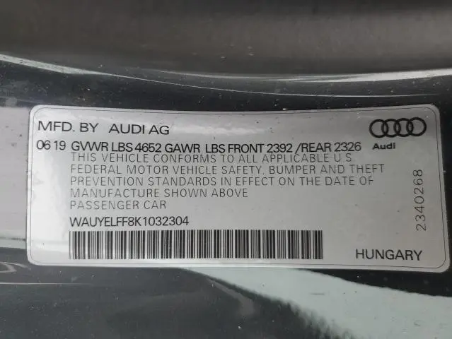 2019 AUDI A3 PREMIUM PLUS  