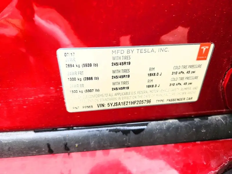 2017 TESLA MODEL S   