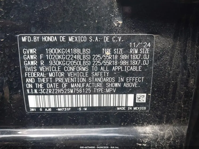 2025 HONDA HR-V AWD SPORT