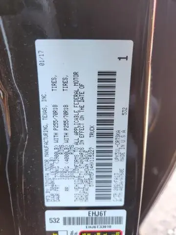 2017 TOYOTA TUNDRA DOUBLE CAB SR  