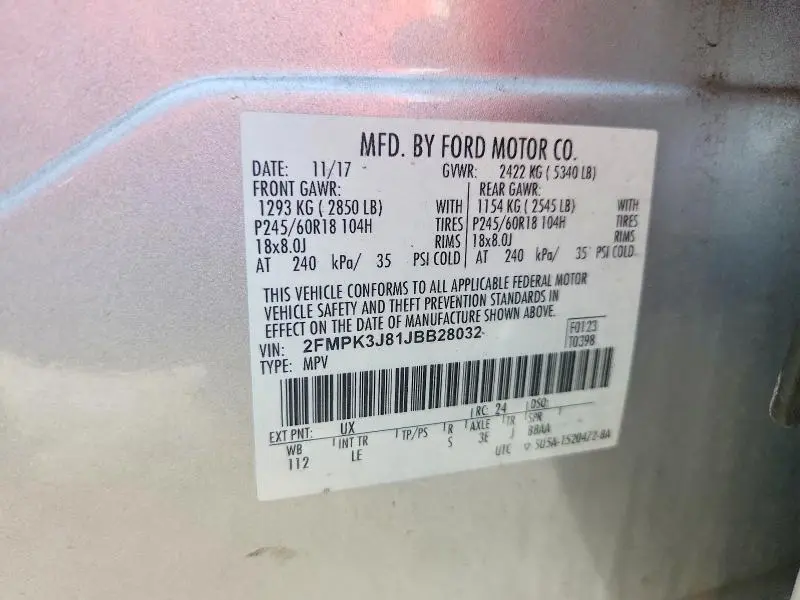 2018 FORD EDGE SEL  
