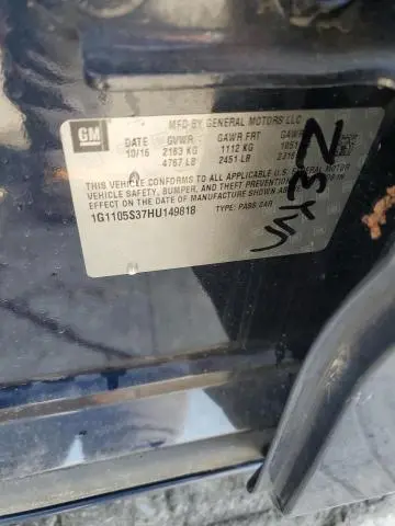 2017 CHEVROLET IMPALA LT  