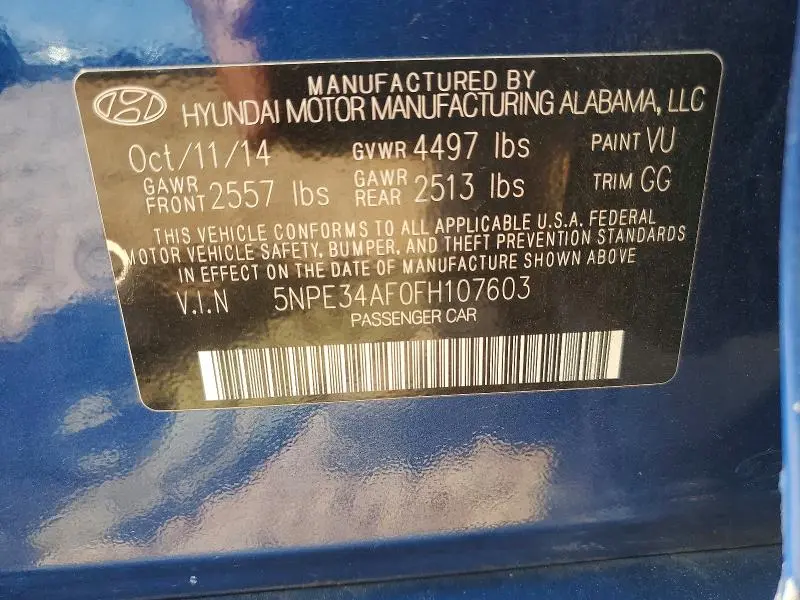 2015 HYUNDAI SONATA LIMITED  