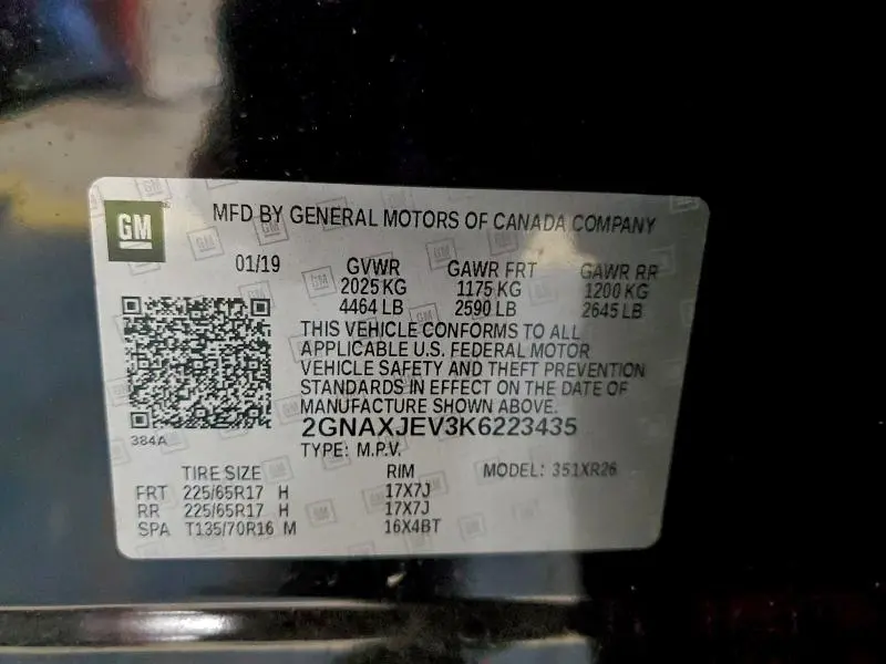 2019 CHEVROLET EQUINOX LT  