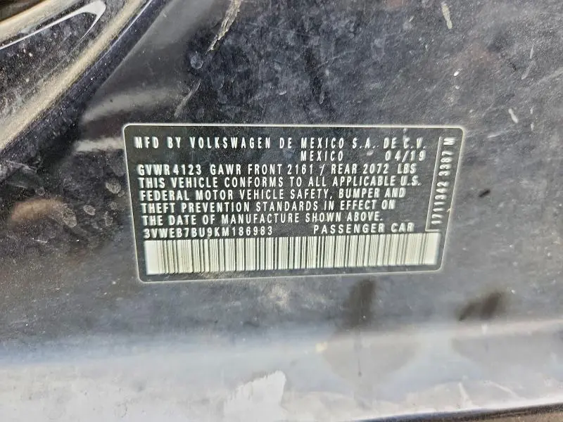 2019 VOLKSWAGEN JETTA SEL  