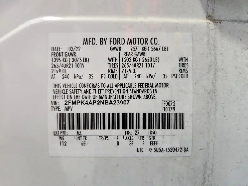 2022 FORD EDGE ST  