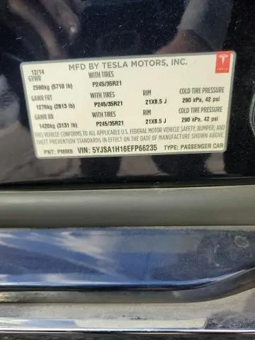 2014 TESLA MODEL S   