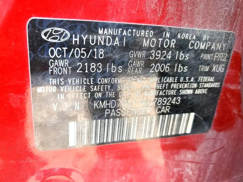 2019 HYUNDAI ELANTRA SE  