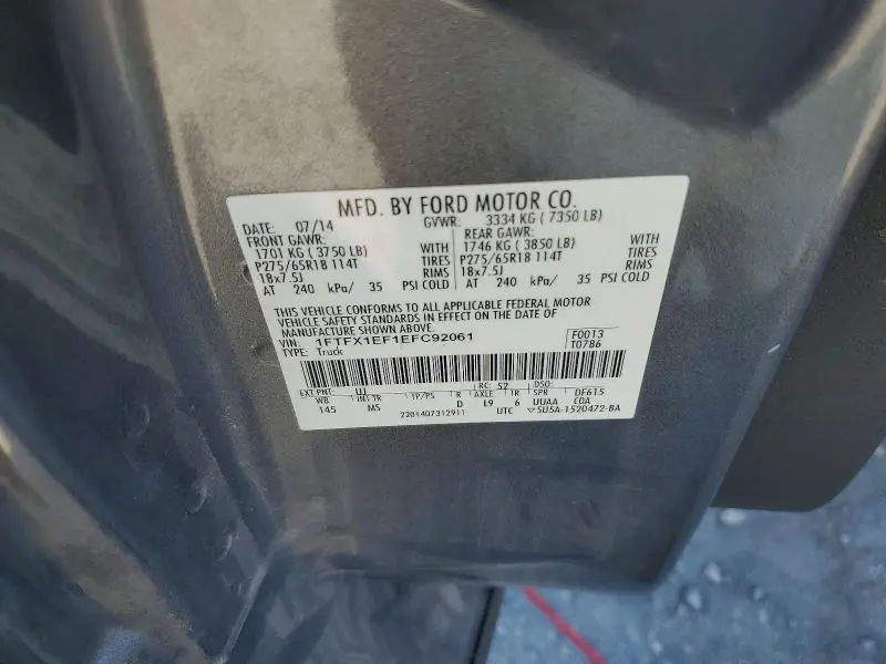 2014 FORD F150   