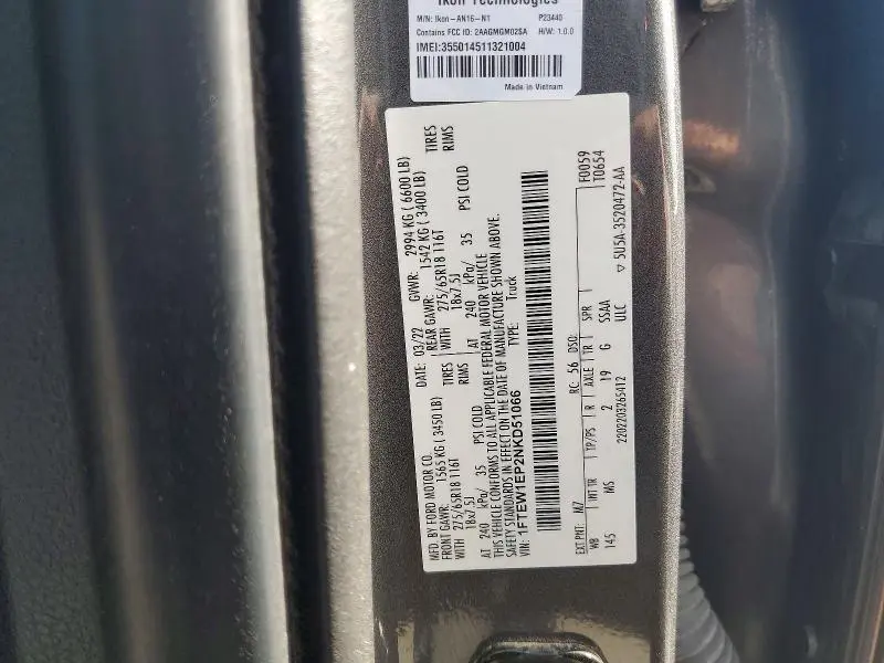 2022 FORD F150 SUPERCREW  