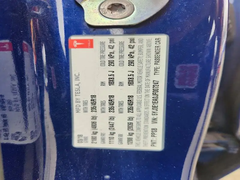 2018 TESLA MODEL 3   