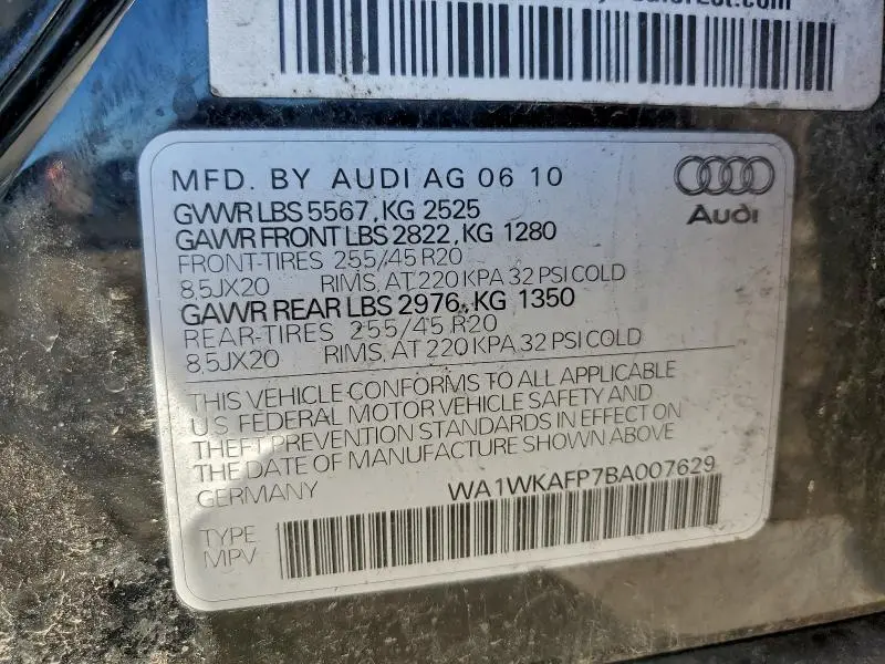 2011 AUDI Q5 PRESTIGE  