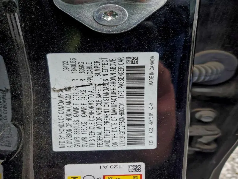 2022 HONDA CIVIC SPORT  