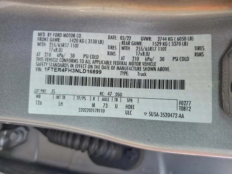 2022 FORD RANGER XL  