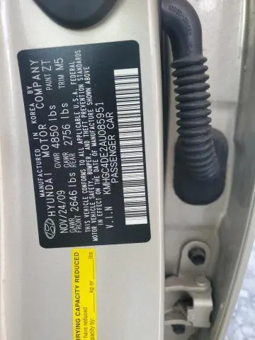 2010 HYUNDAI GENESIS 3.8L  