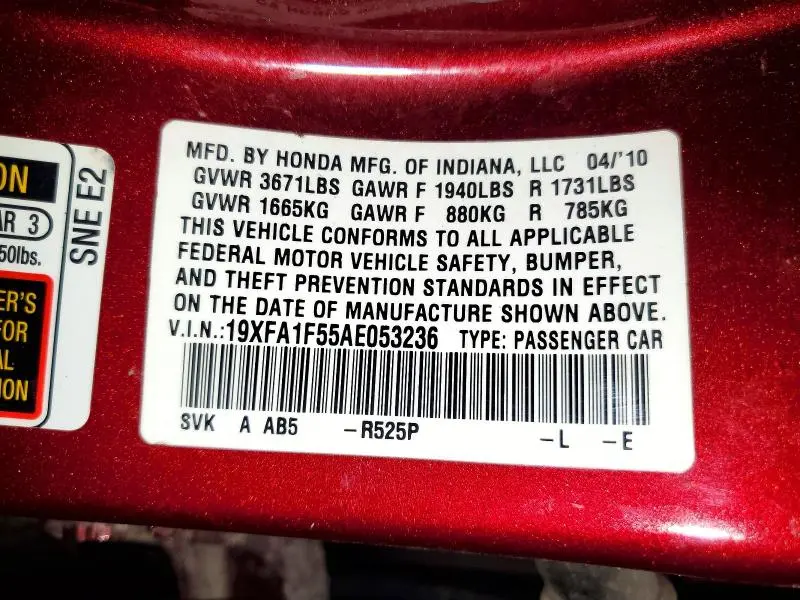 2010 HONDA CIVIC LX  