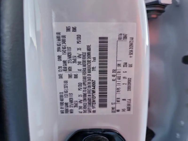 2021 FORD F150 SUPERCREW  