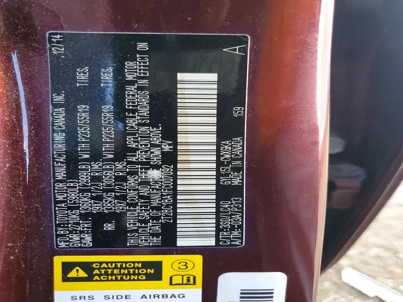 2015 LEXUS RX 450H BASE  