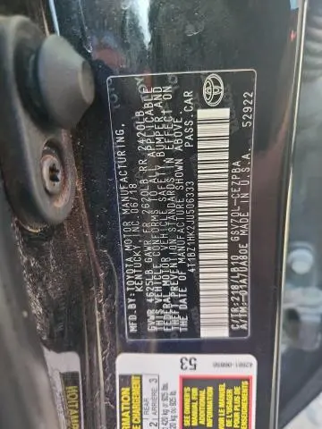 2018 TOYOTA CAMRY XSE  