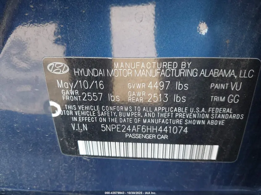 2017 HYUNDAI SONATA  