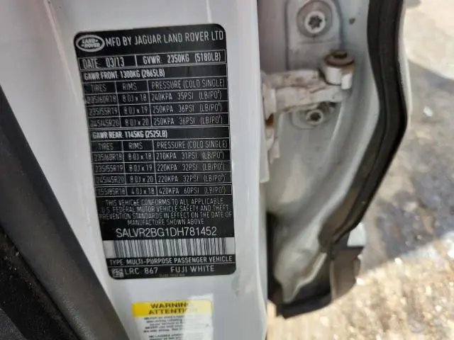 2013 LAND ROVER RANGE ROVER EVOQUE PURE PREMIUM  