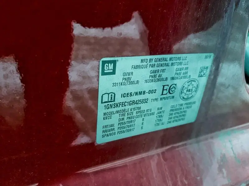 2016 CHEVROLET TAHOE SPECIAL  