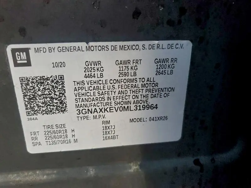 2021 CHEVROLET EQUINOX LT  