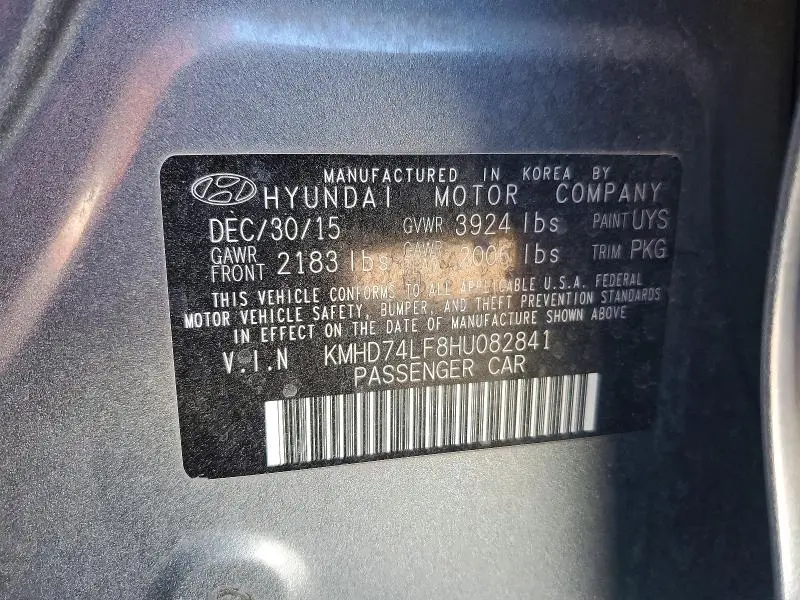 2017 HYUNDAI ELANTRA SE  