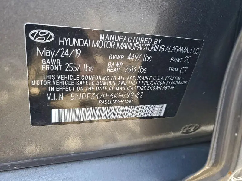 2019 HYUNDAI SONATA LIMITED  