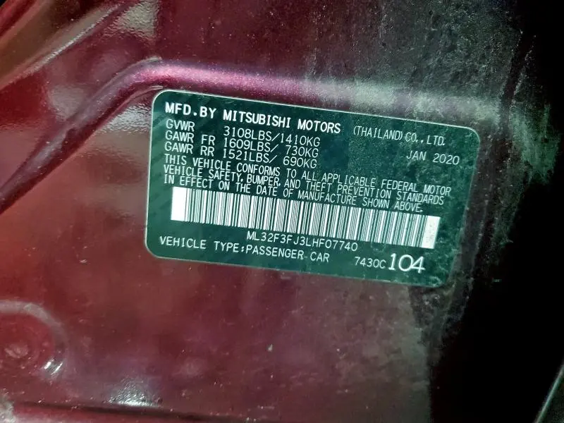 2020 MITSUBISHI MIRAGE G4 ES  