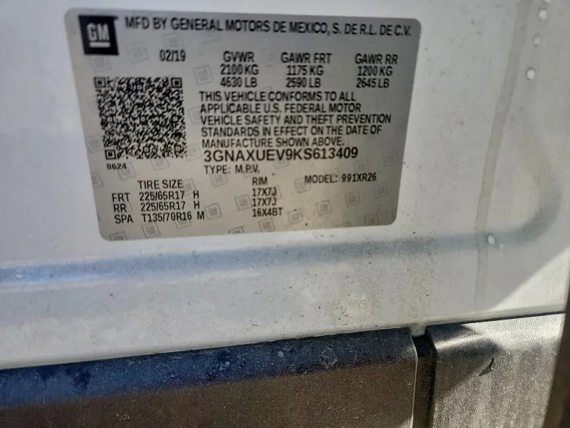 2019 CHEVROLET EQUINOX LT  