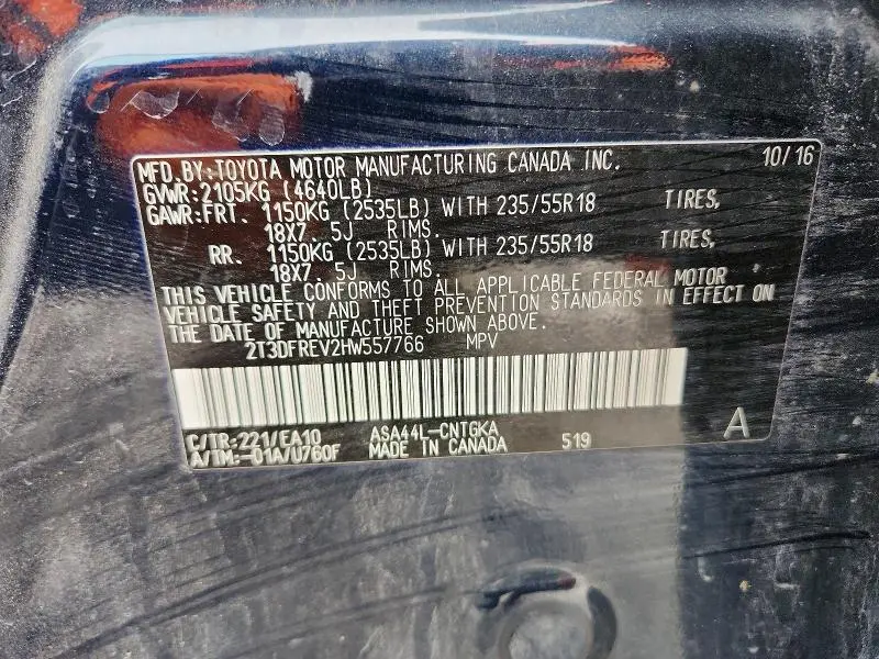 2017 TOYOTA RAV4 PLATINUM  