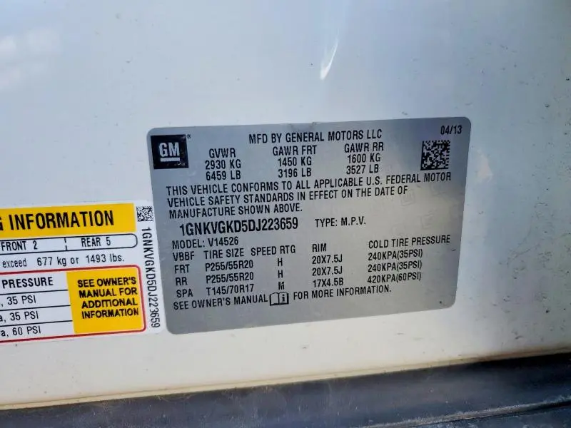 2013 CHEVROLET TRAVERSE LT  