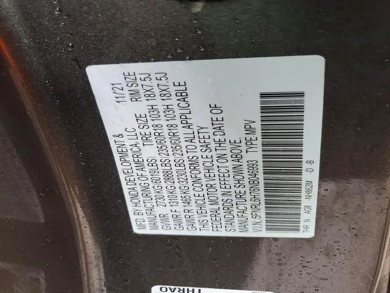 2022 HONDA ODYSSEY EXL  