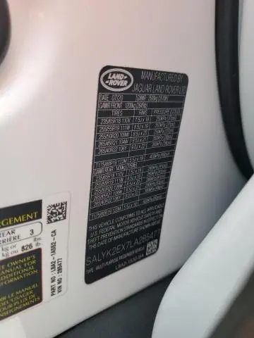 2020 LAND ROVER RANGE ROVER VELAR R-DYNAMIC S  