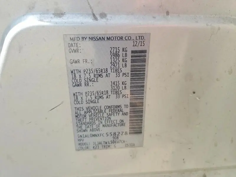 2015 INFINITI QX60 BASE  