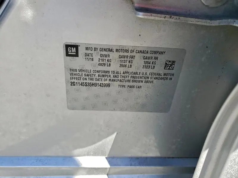 2017 CHEVROLET IMPALA PREMIER  