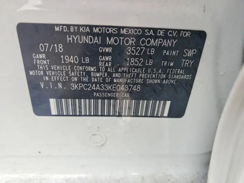 2019 HYUNDAI ACCENT SE  